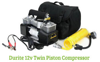 Durite 12v Twin Piston Compressor on display