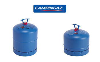Camping Gaz logo and bottles
