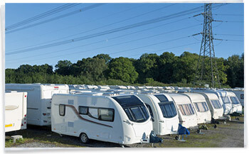 Caravans in storage